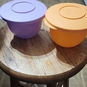 Set of Two Colorful Bowls with Lids